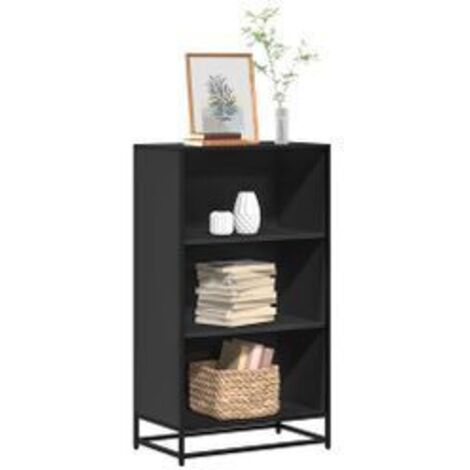 Bibliothèque noir 60x35x107,5 bois d'ingénierie