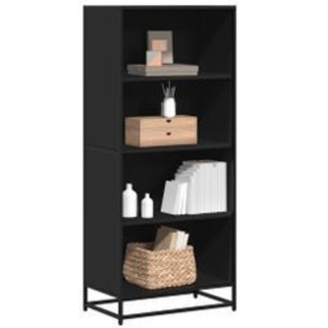 Bibliothèque noir 60x35x139 bois d'ingénierie