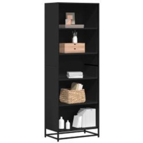 Bibliothèque noir 60x35x170,5 bois d'ingénierie