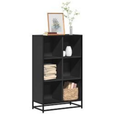 Bibliothèque noir 65,5x33x107,5 bois d'ingénierie