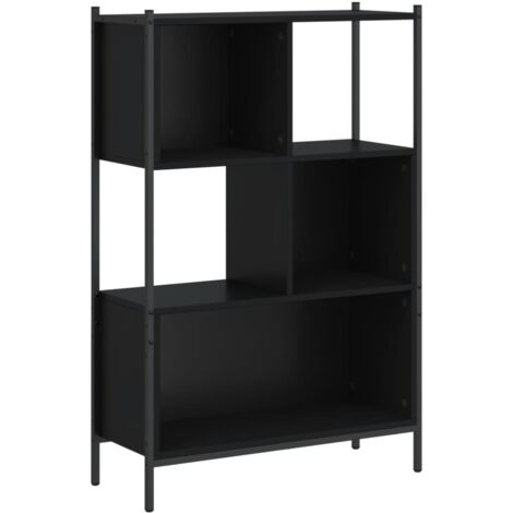 Bibliothèque noir 72x28x109 bois d'ingénierie