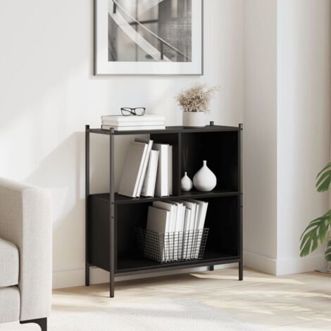 Bibliothèque noir 72x28x77,5 cm bois d'ingénierie vidaXL
