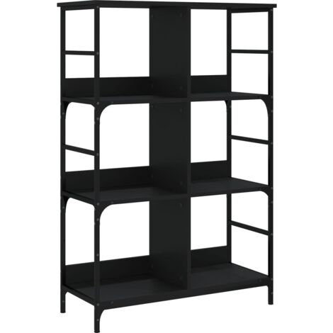 Bibliothèque noir 78,5x33x117,5 bois d'ingénierie