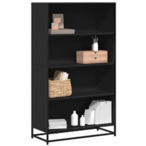 Bibliothèque noir 80,5x35x139 bois d'ingénierie