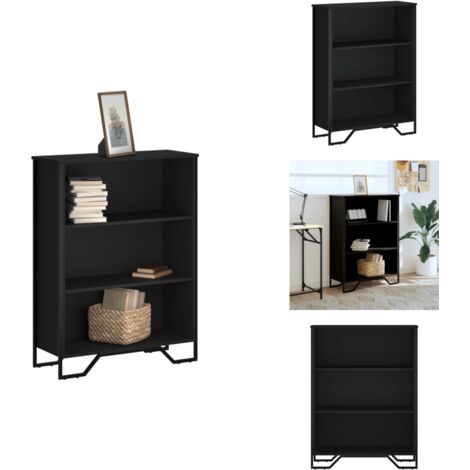 Bibliothèque noir 80x31x106 cm bois d'ingénierie - Bibliothèque - Bibliothèques - Étagère - Armoire De Rangement
