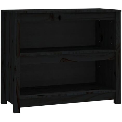Bibliothèque Noir 80x35x68 cm Bois de pin massif vidaXL