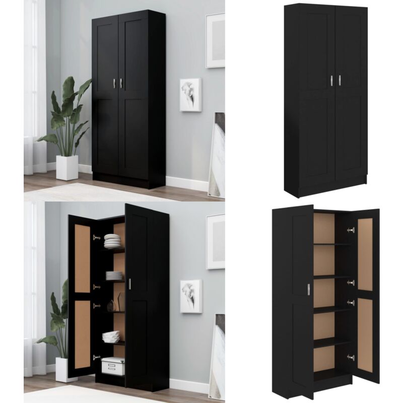 Vidaxl - Bibliothèque Noir 82,5x30,5x185,5 cm Bois d'ingénierie - Bibliothèque - Meuble De Rangement - Armoire à Livres - Bibliothèque Moderne