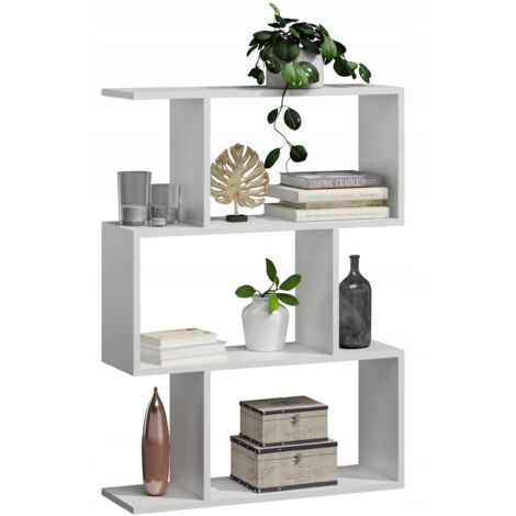 Bibliothèque ouverte blanche BASK 3 avec étagère