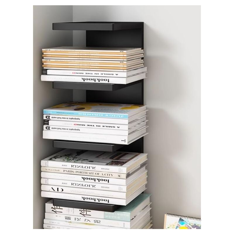 Aafgvc - Bibliothèque peu encombrante maison/bureau magazine/journal/boîte de classement (noir, 3 couches)