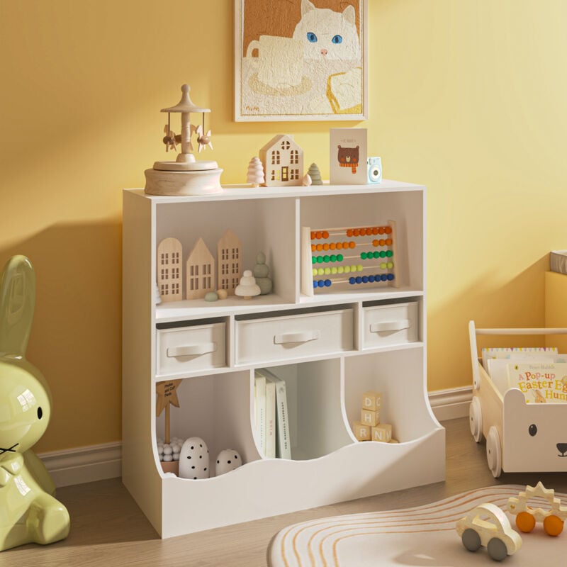 Bibliothèque pour enfants Vastesa 75 x 80 x 40 cm blanc [en.casa]