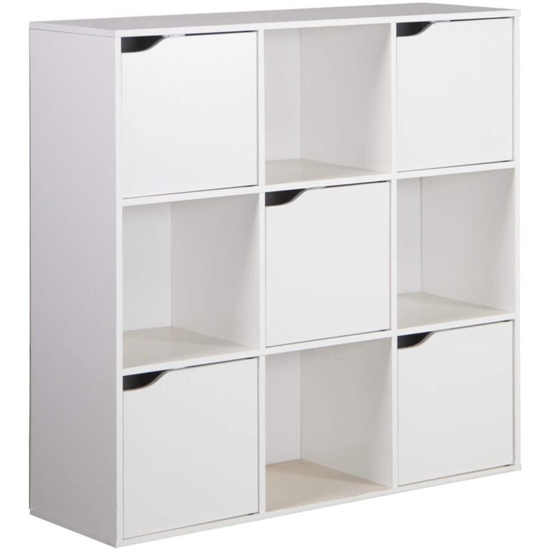 Mobili Rebecca - Bibliothèque Rebecca Mobili Vesparia 90x90x30 Aggloméré Blanc Moderne