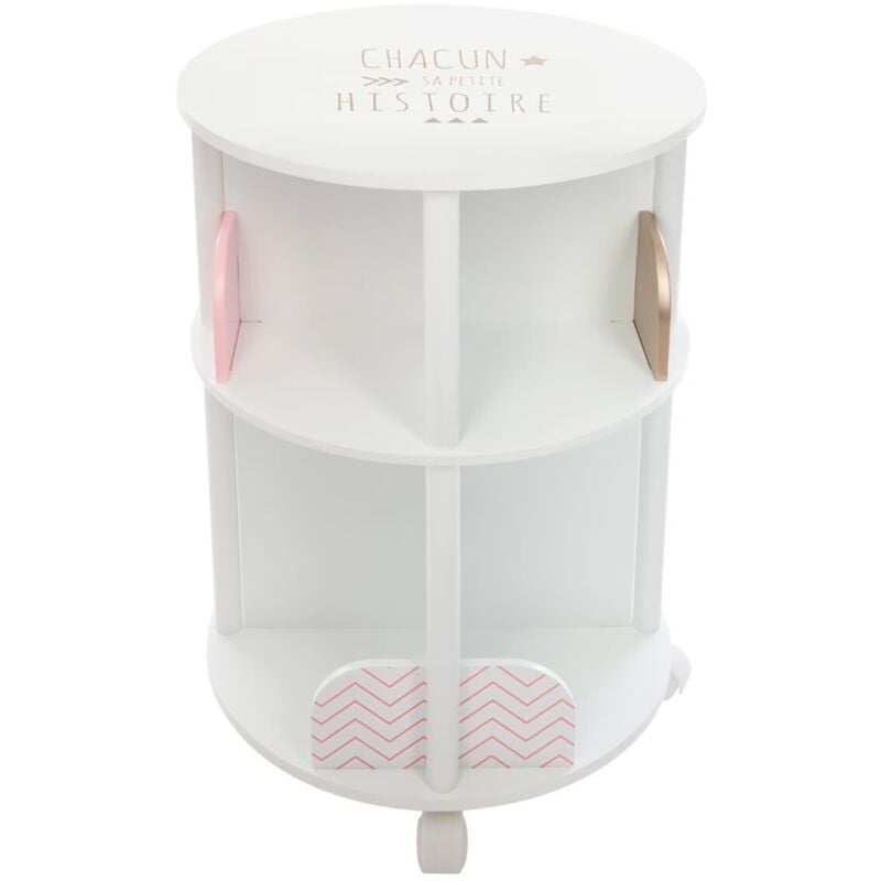 Bibliothèque ronde pour enfants à roulettes pour organiser les livres - Chambre d'enfant - 59 haut x 40 diamètre