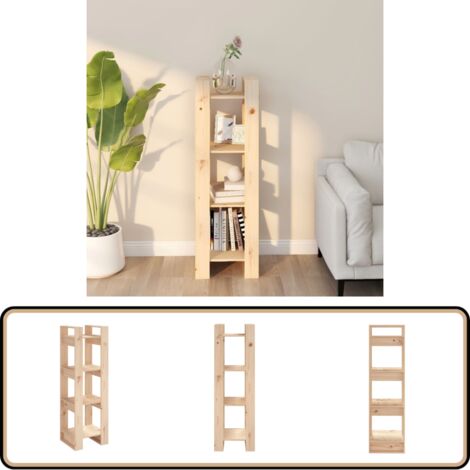 Bibliothèque/Séparateur de pièce 41x35x125 cm pin massif - Bibliothèque - Bibliothèque En Bois - Meuble De Rangement - Séparateur De Pièces - Étagère