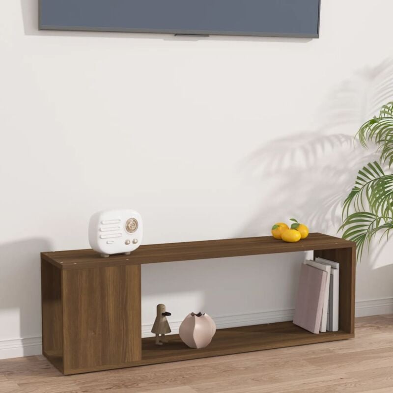 Meuble tv Chêne marron 100x24x32 cm Bois d'ingénierie