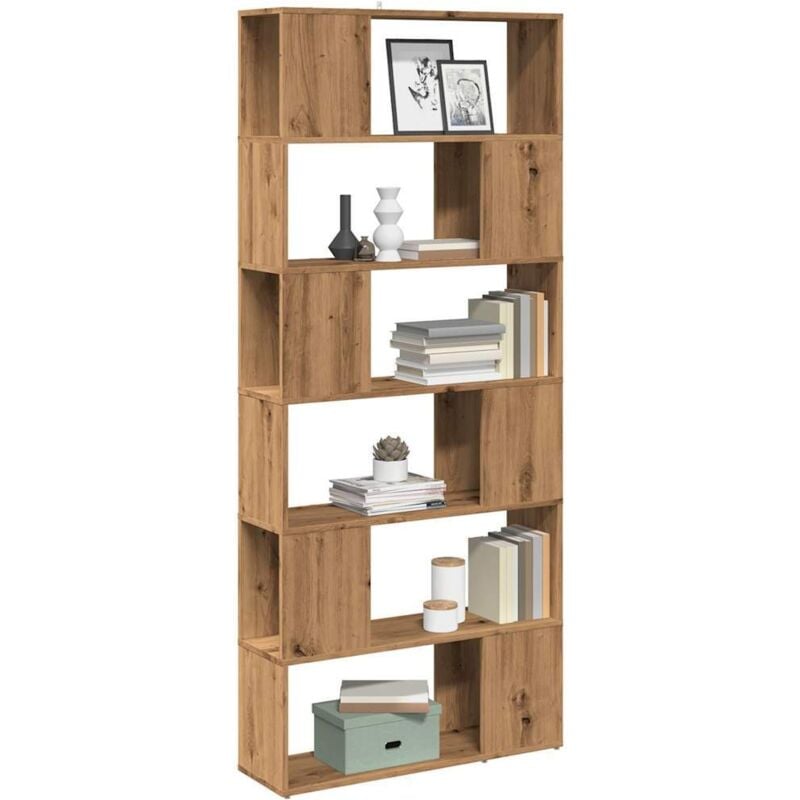 Bibliothèque/Séparateur de pièce chêne artisanal 80x24x186 cm - Vidaxl