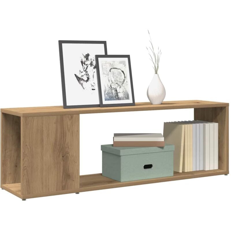 Meuble tv chêne artisanal 100x24x32 cm bois d'ingénierie - Vidaxl