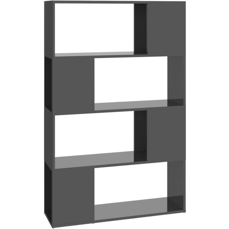 Bibliothèque/Séparateur de pièce Gris brillant 80x24x124,5 cm vidaXL