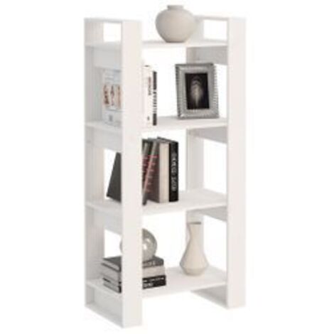 Bibliothèque-Séparateur de pièce Blanc 60x35x125 Bois massif