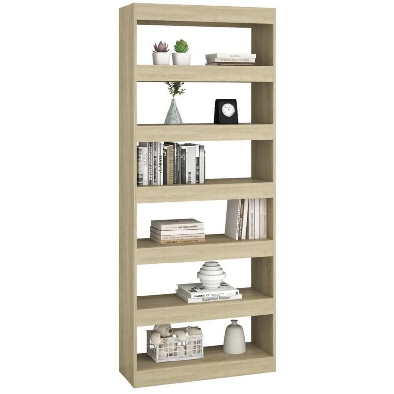 Bibliothèque/Séparateur de pièce Chêne sonoma Bois d'ingénierie - Vidaxl