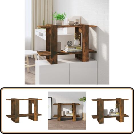 Bibliothèque/Séparateur de pièce Chêne fumé 80x30x51 cm - Bibliothèque - Étagère - Meuble De Rangement - Mobilier Intérieur - Séparateur De Pièce