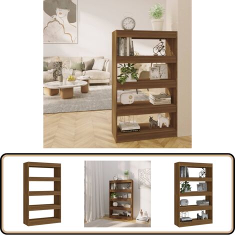 Bibliothèque/Séparateur de pièce Chêne marron Bois d'ingénierie - Bibliothèque - Meuble Rangement - Étagère - Séparateur Pièce - Bibliothèque Bois