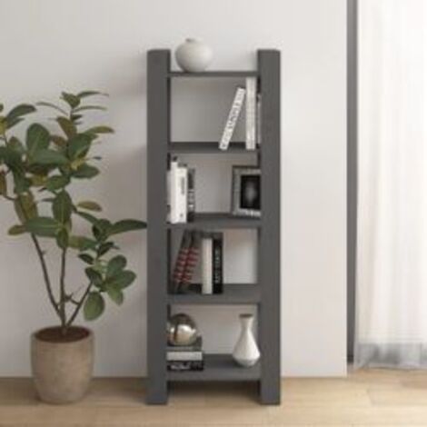 Bibliothèque-Séparateur de pièce Gris 60x35x160 Bois massif