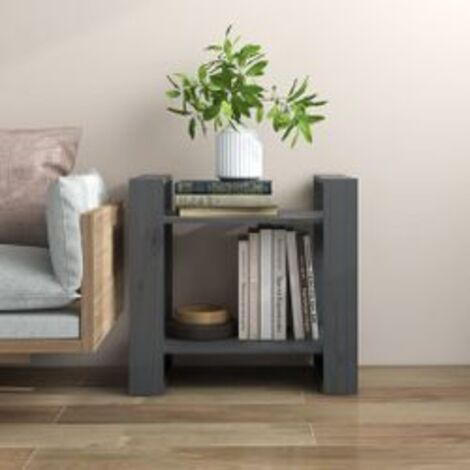 Bibliothèque-Séparateur de pièce Gris 60x35x57 Pin massif