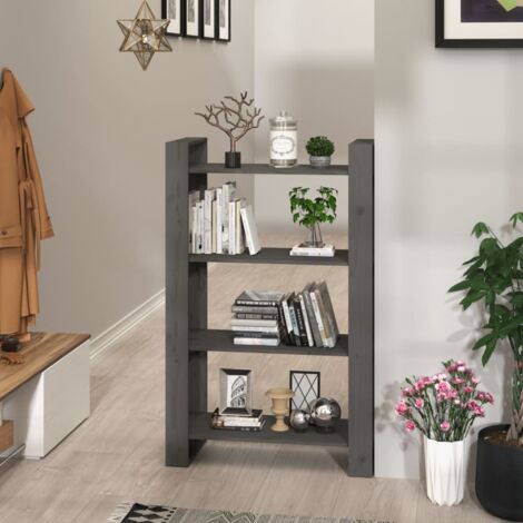 Bibliothèque/Séparateur de pièce Gris 80x35x125 cm Pin massif vidaXL