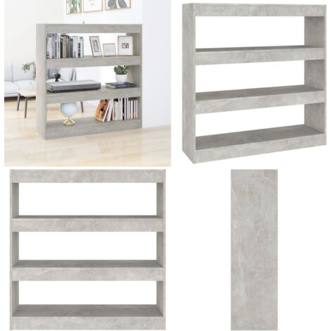 Bibliothèque/Séparateur de pièce Gris béton 100x30x103 cm - Bibliothèque - Étagère - Meuble De Rangement - Séparateur De Pièces - Mobilier Gris - Home & Living