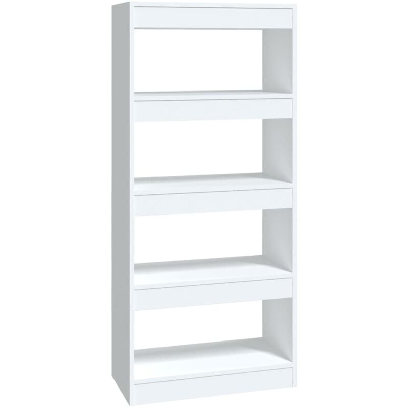 Bibliothèque/Séparateur de pièce Blanc brillant bois ingénierie Vidaxl