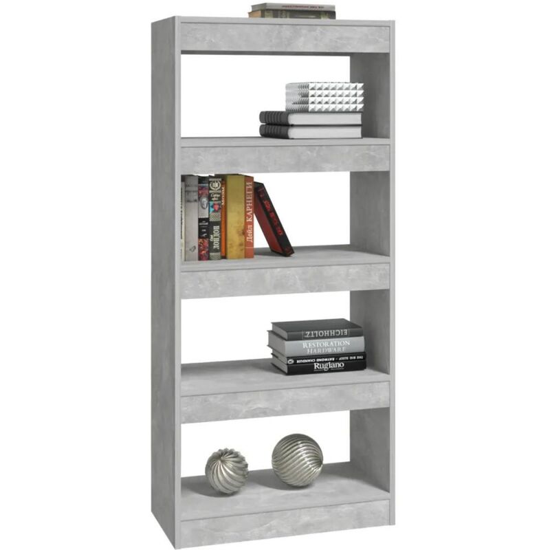 Bibliothèque/Séparateur de pièce Gris béton bois d'ingénierie - Vidaxl