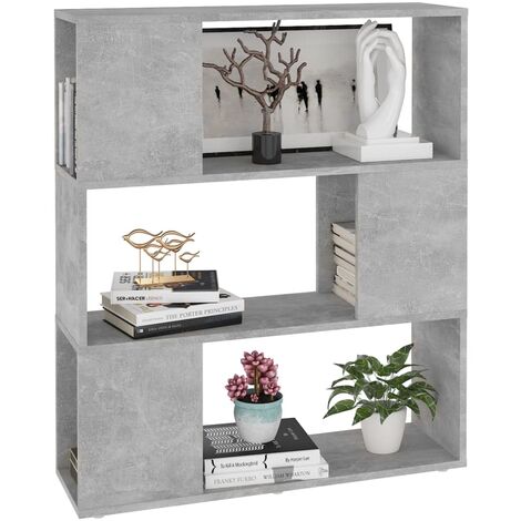 Bibliothèque/Séparateur de pièce Gris béton 80x24x94 cm
