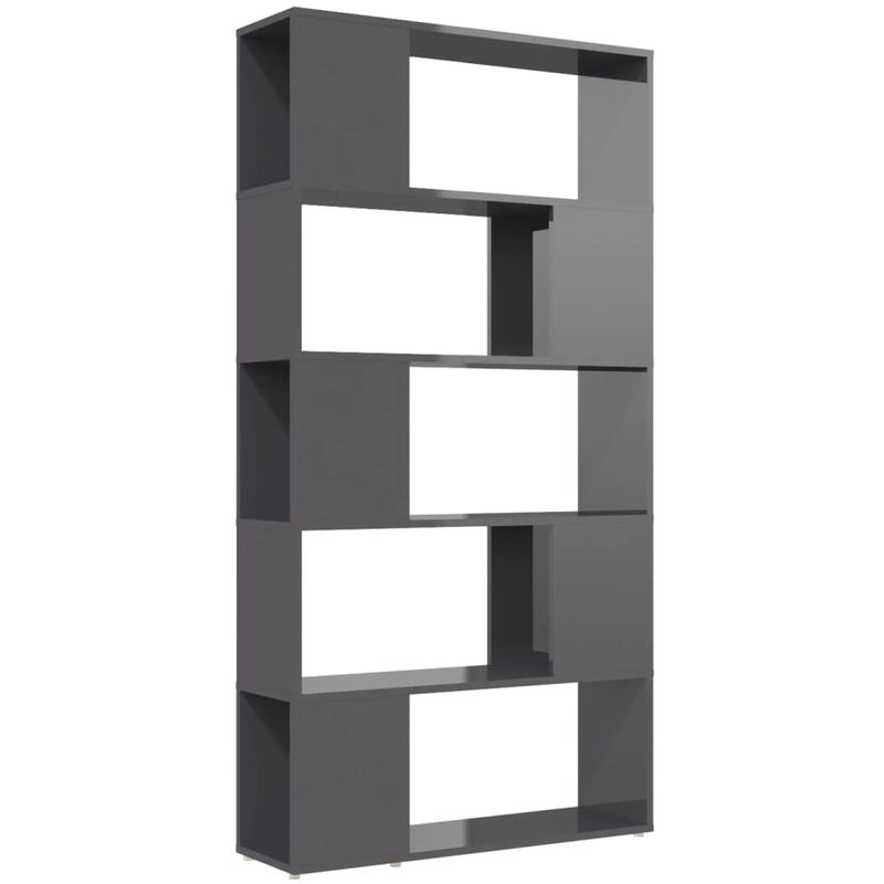 Vidaxl - Bibliothèque de séparation Gris brillant 80x24x155 cm Aggloméré