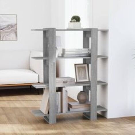 Bibliothèque-Séparateur de pièce Sonoma gris 100x30x123,5