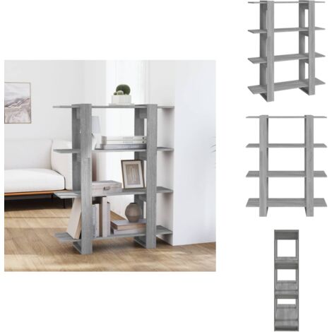 Bibliothèque/Séparateur de pièce Sonoma gris 100x30x123,5 cm - Bibliothèque - Étagère - Meuble De Rangement - Mobilier Intérieur - Séparateur De Pièce