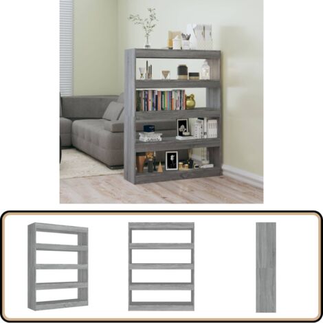 Bibliothèque/Séparateur de pièce sonoma gris 100x30x135 cm - Bibliothèque - Étagère - Meuble De Rangement - Mobilier Intérieur - Séparateur De Pièce
