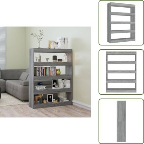 Bibliothèque/Séparateur de pièce sonoma gris 100x30x135 cm - Bibliothèque - Étagère - Meuble De Rangement - Mobilier Intérieur - Séparateur De Pièce