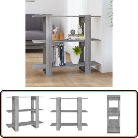 Bibliothèque/Séparateur de pièce Sonoma gris 100x30x87 cm - Bibliothèque - Étagère - Meuble Salle Séjour - Rangement - Séparateur De Pièces