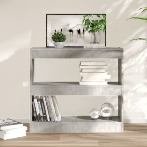Bibliothèque Séparateur de pièce Style scandinave - Meuble de Rangement - Gris béton 80x30x72 cm Chic-618014