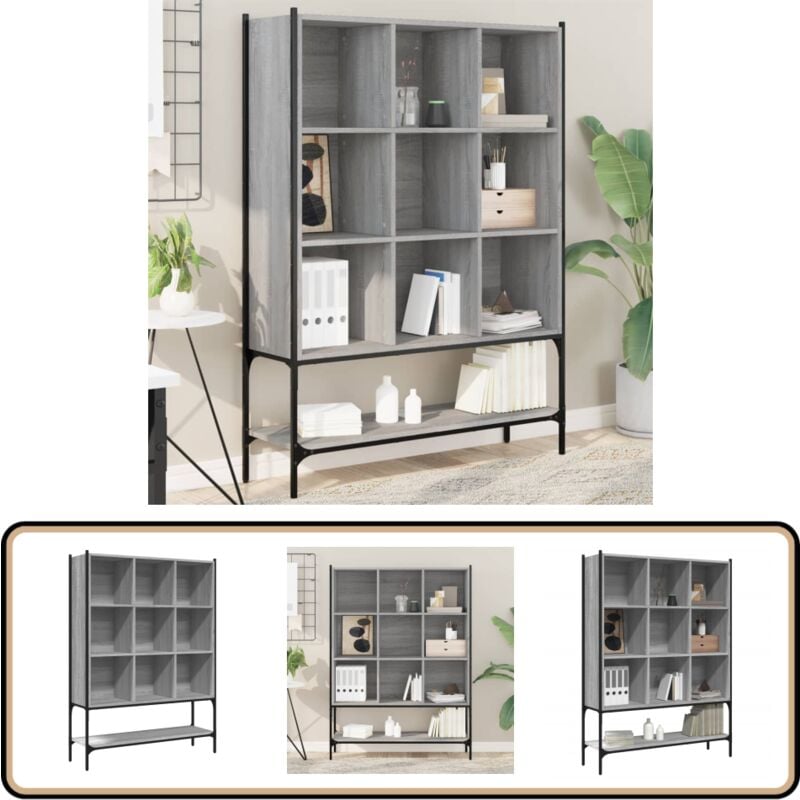 Vidaxl - Bibliothèque sonoma gris 102x30x141,5 cm bois d'ingénierie - Bibliothèque Design - Bibliothèque Moderne - Bibliothèque Rustique - Étagère