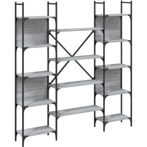 Bibliothèque sonoma gris 155,5x24x166,5 bois d'ingénierie