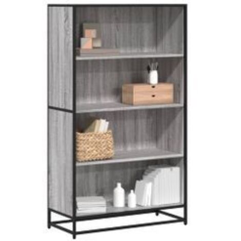 Bibliothèque sonoma gris 80,5x35x139 bois d'ingénierie