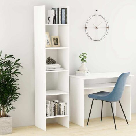 Bibliothèque Style scandinave - Meuble de Rangement - Blanc 40x35x180 cm Aggloméré Chic-177705