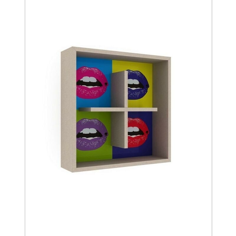 Bibliothèque suspendue 60x60 cm avec design Kiss