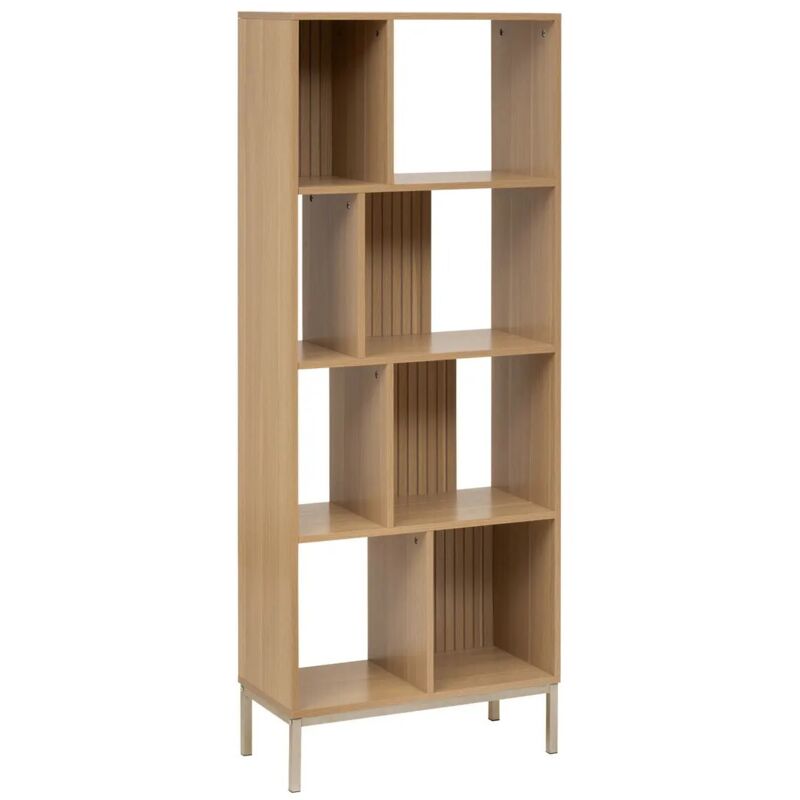 5five Simply Smart - Bibliothèque Tasso 8 cases Effet Bois Beige Five