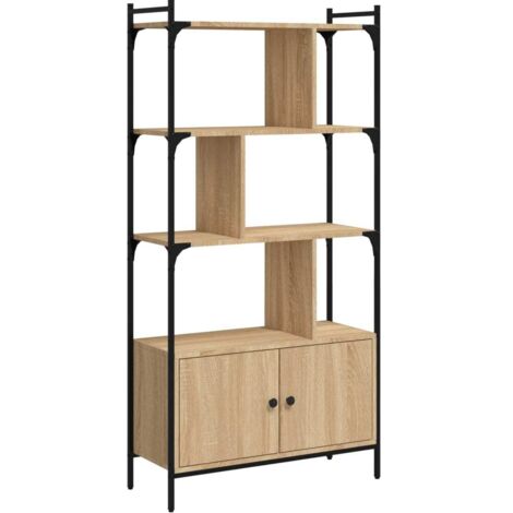 Bibliothèque，Armoire à Livres avec portes Chêne Sonoma 76,5x30x154,5 cm Bois d'ingénierie CFW4672994