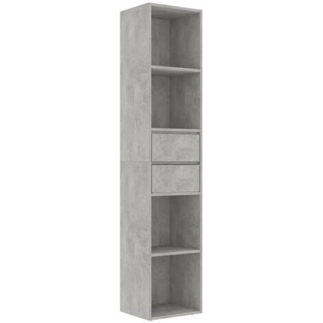 Bibliothèque,Armoire à Livres Gris béton 36x30x171 cm Bois d'ingénierie CFW4216042