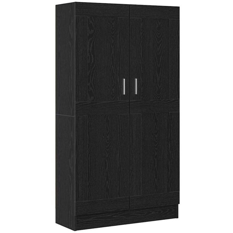 Bibliothèque，Armoire à Livress 2 pcs Chêne Noir 165x30,5x150 cm Bois d'ingénierie CFW64445