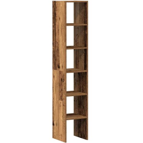 Bibliothèque,Armoire à Livress 2 pcs empilable vieux bois bois d'ingénierie CFW8653298
