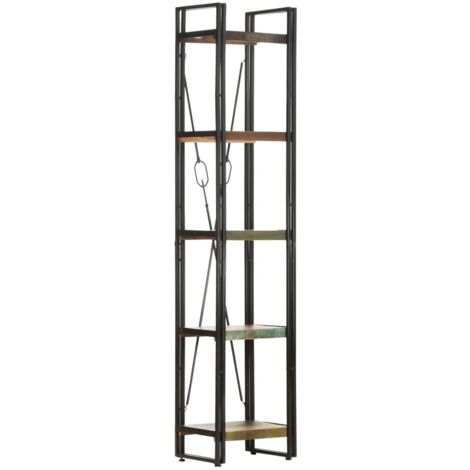 Bibliothèque，Armoire de livres，Meuble de Rangement  5 niveaux 40x30x180 cm Bois de récupération massif CFW60196